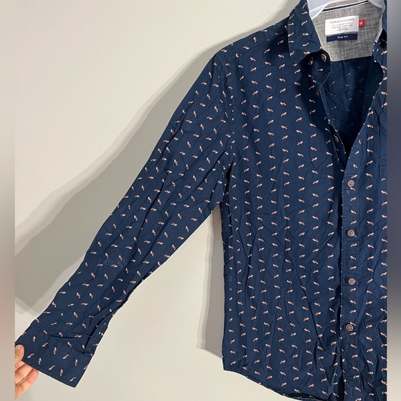 Demin & Flower Men’s bottom up shirt size M - Picture 2 of 5